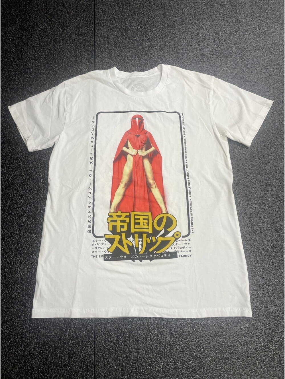 Empire Strips Back Star Wars Burlesque Parody Men M White T-Shirt Graphic Tee